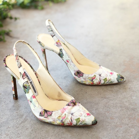 Manolo Blahnik Shoes - Manolo Blahnik Carolyne Butterfly Slingback Heels